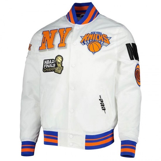 2x Finals Champions Mash Up New York Knicks White Jacket