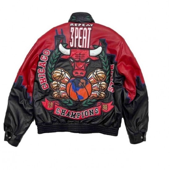 3 Peat Chicago Bulls Leather Jacket