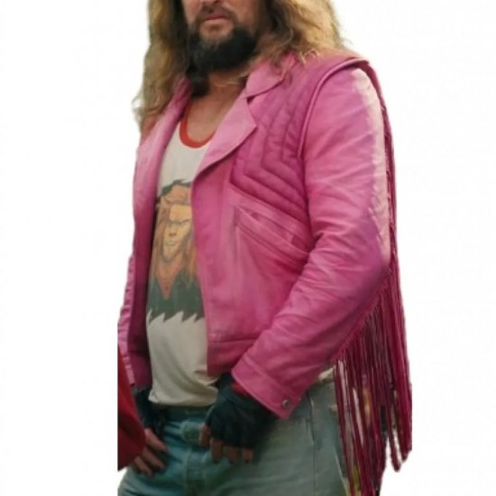 A Minecraft Movie Jason Momoa Pink Leather Jacket