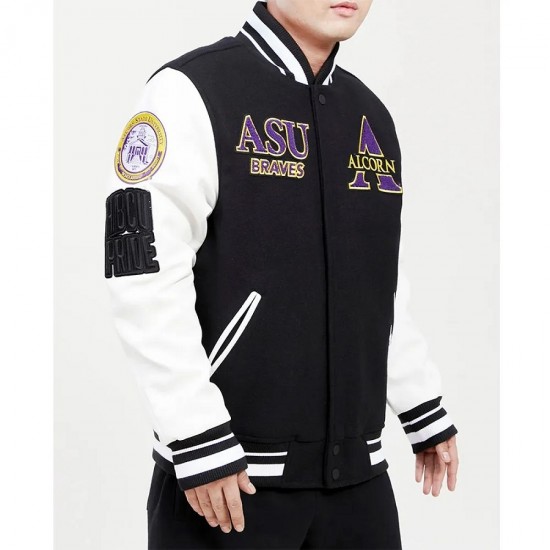 Alcorn State University Black and White Wool Varsity Jacket