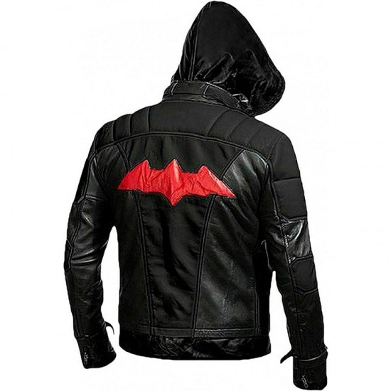 Red Hooded Bat Style Arkham Knight Vest and Jacket 2 in 1 - Premium Quality