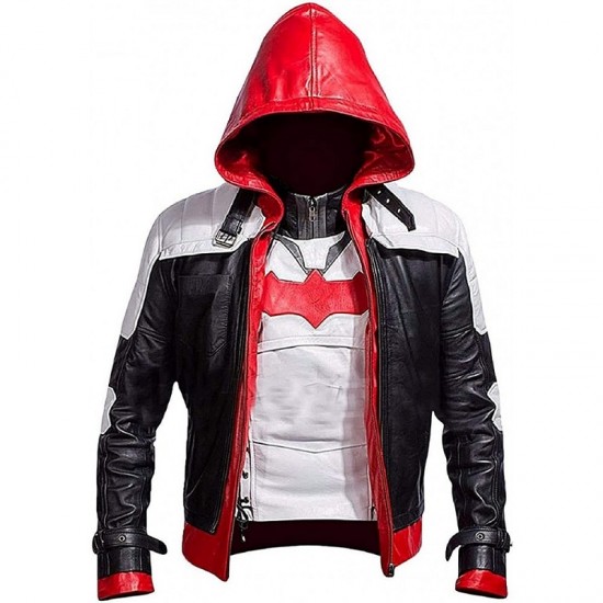 Red Hooded Bat Style Arkham Knight Vest and Jacket 2 in 1 - Premium Quality