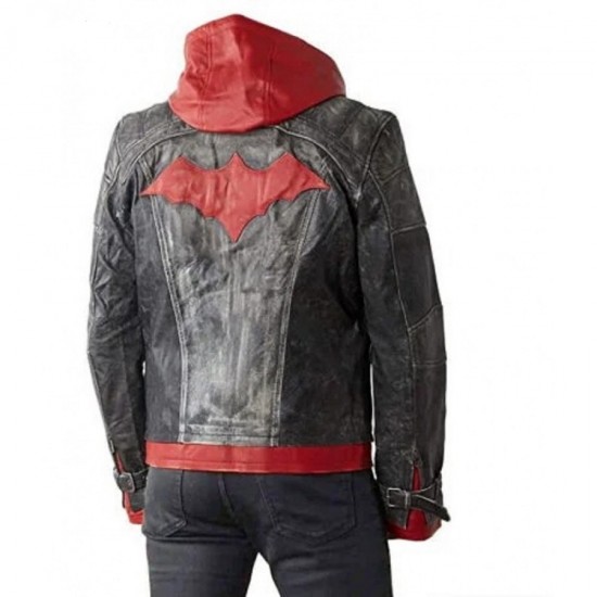 Red Hooded Bat Style Arkham Knight Vest and Jacket