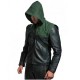 Stephen Amell Arrow Green Hooded Jacket with Quiver Costume