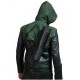 Stephen Amell Arrow Green Hooded Jacket with Quiver Costume