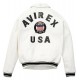 White Icon Croc Avirex Limited Edition Leather Jacket 