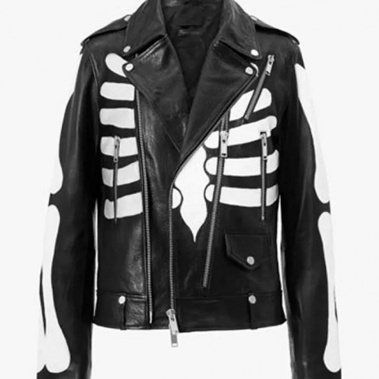 Guns N Roses Axl Rose Skeleton Motorcycle Costume Leather Jacket