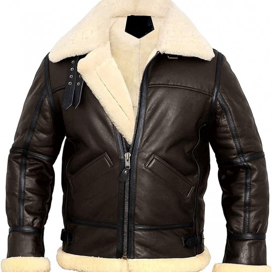 Mens B3 Bomber Jacket Aviator Real Shearling B3 Bomber Jacket Winter