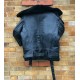 Mens Black Real Leather Real Fur Coat B3 Pilot Military Bomber Leather Jacket 