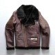 Mens Genuine Cow Skin Real Fur Shearling Jacket 