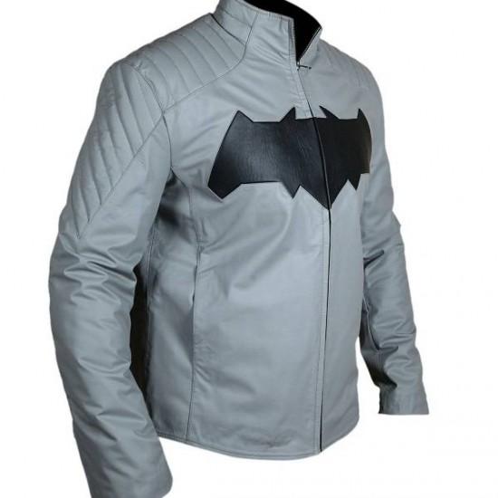 Dawn Of Justice Bruce Wayne Batman Arkham Knight Grey Leather Jacket