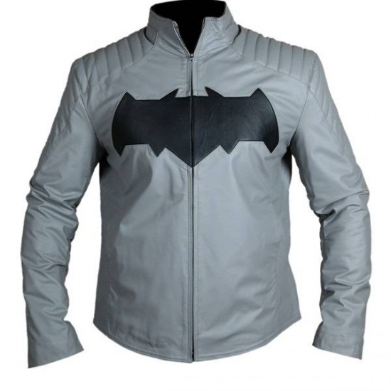 Dawn Of Justice Bruce Wayne Batman Arkham Knight Grey Leather Jacket