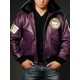 Joker Goon Batman Bomber Purple Leather Jacket