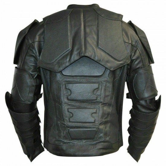 Motorbike Racing Batman Leather Jacket CE Padding