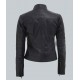 Womens Bergamo Black Slim Fit Genuine Leather Jacket