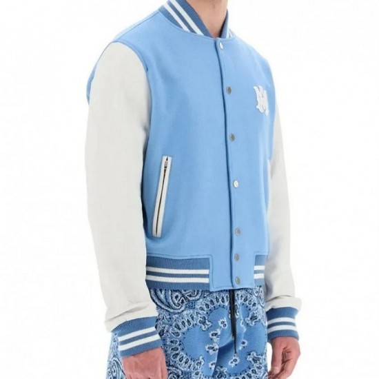 Blue and White Letterman Varsity Jacket