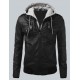 Mens Bomber Slim Fit Black Biker Jacket