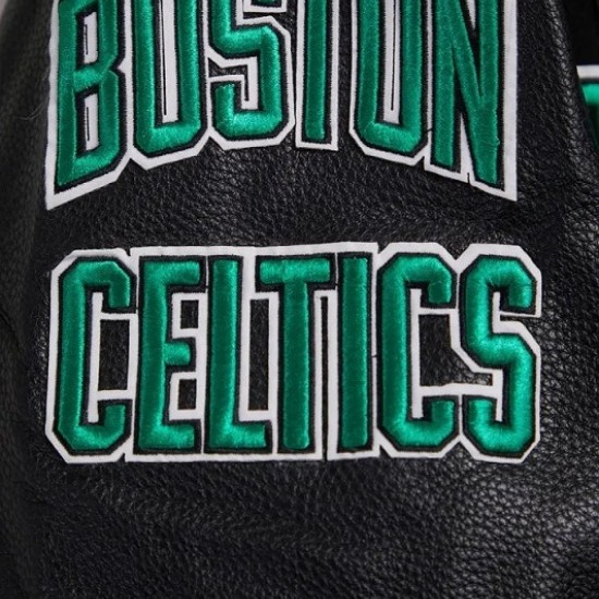 Boston Celtics Retro Classic Rib Black Wool Varsity Jacket