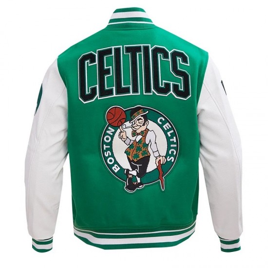 Boston Celtics Retro Classic Rib Green Wool Varsity Jacket