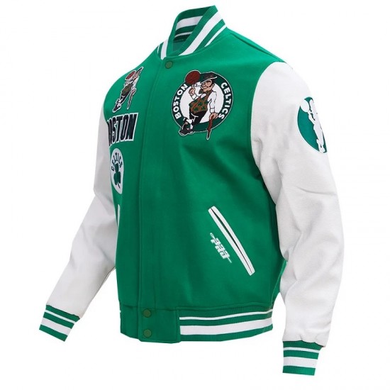 Boston Celtics Retro Classic Rib Green Wool Varsity Jacket