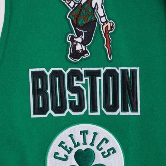 Boston Celtics Retro Classic Rib Green Wool Varsity Jacket