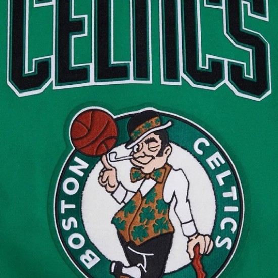 Boston Celtics Retro Classic Rib Green Wool Varsity Jacket