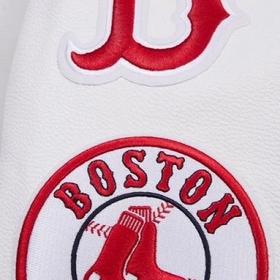 Boston Red Sox Old English Navy Blue Wool Varsity Jacket