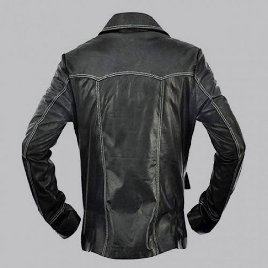 Black Fight Club Brad Pitt Inspired Leather Jacket