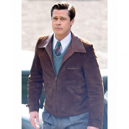 Max Vatan Allied Brad Pitt Leather Jacket