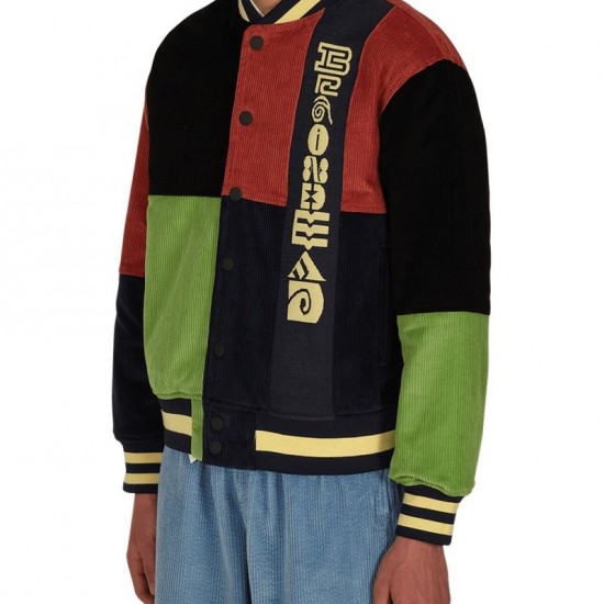 Patchwork Corduroy Brain Dead Letterman Jacket