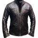 New Mens Quilted Cafe Racer Biker Leather Jacket