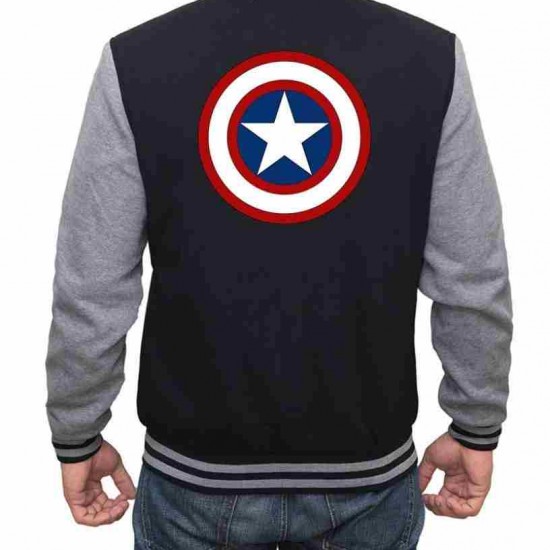 Mens Captain America Letterman Varsity Jacket 