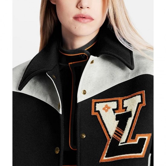 Cashgora LV Varsity Black Jacket