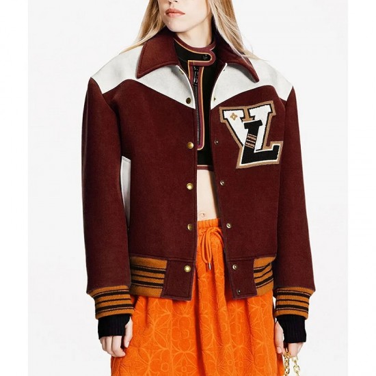 Cashgora LV Varsity Maroon Jacket