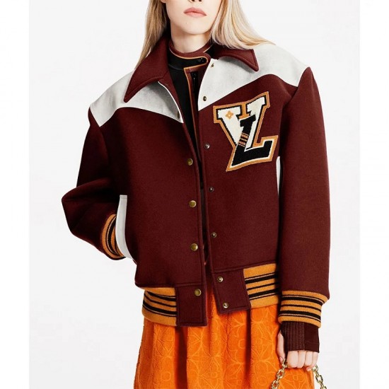 Cashgora LV Varsity Maroon Jacket