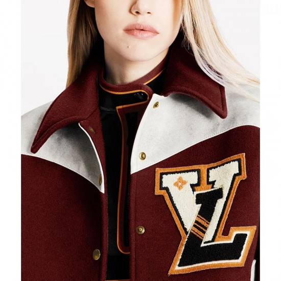 Cashgora LV Varsity Maroon Jacket