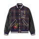 Mens Check Wool Varsity Jacket