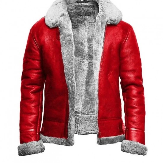 Christmas Red Leather Jacket