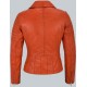 Mila Kunis Women Classic Orange Leather Jacket