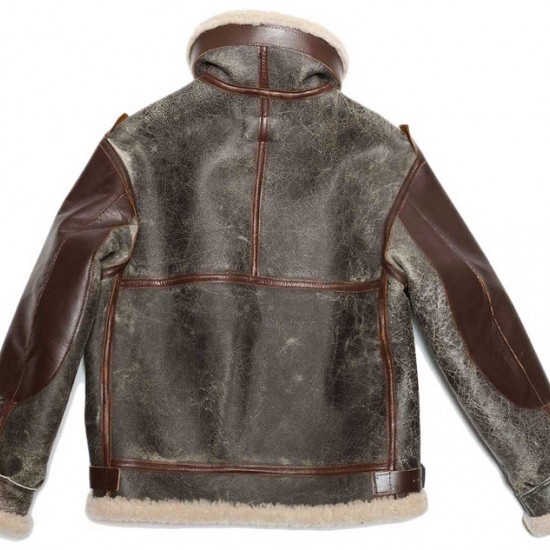 Mens Cockpit USA 100 Mission B-3 Sheepskin Bomber Jacket