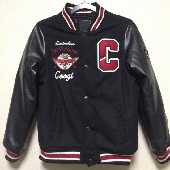 Coogi Australian Black Letterman Jacket