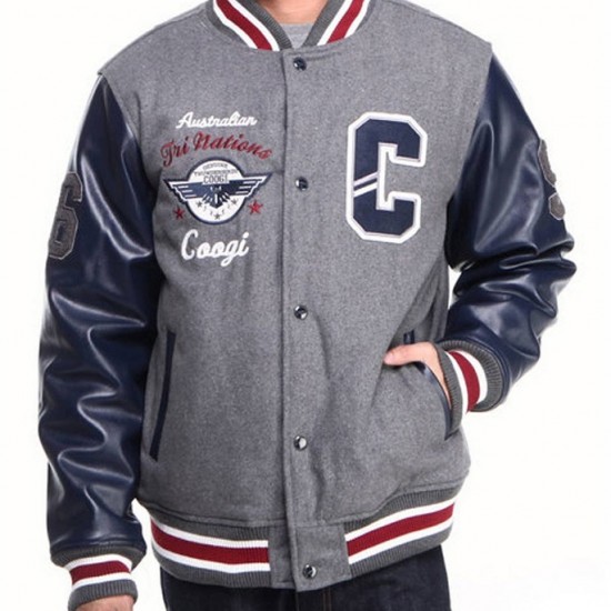 Coogi Australian Grey Letterman Jacket