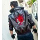 Cyberpunk 2077 Costume Jacket Mens Brown Leather Embroidery Coat