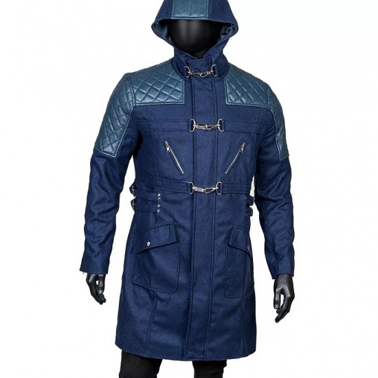 DMC Devil May Cry 5 Nero Blue Trench Hooded Coat Jacket