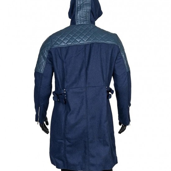 DMC Devil May Cry 5 Nero Blue Trench Hooded Coat Jacket