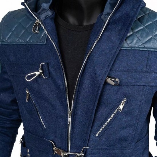 DMC Devil May Cry 5 Nero Blue Trench Hooded Coat Jacket