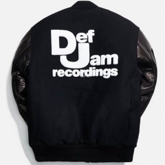 Def Jam Black Bomber Varsity Jacket