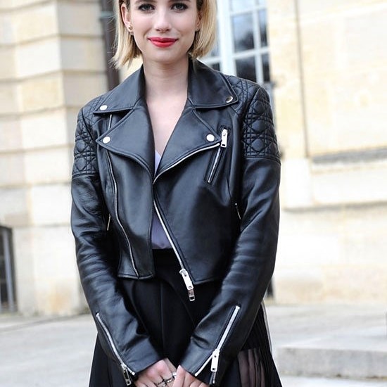 Emma Roberts Black Leather Jacket