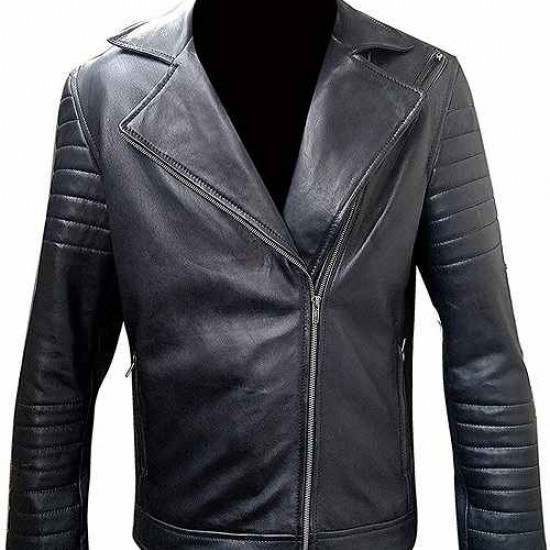 Men's Motorcycle Fin Balor Club Black Slim Fit Biker Style Leather Jacket