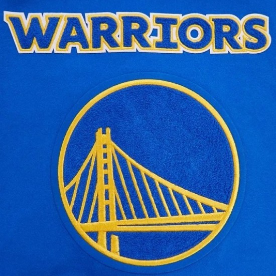 Golden State Warriors Retro Classic Blue Wool Varsity Jacket